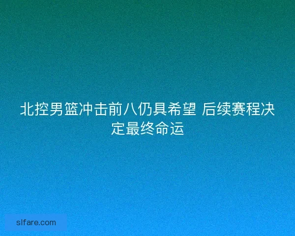 北控男篮冲击前八仍具希望 后续赛程决定最终命运